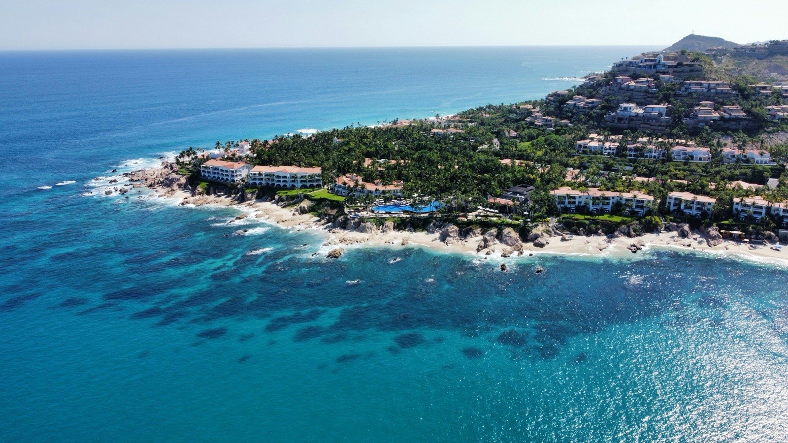 The coastline and resorts of Los Cabos, Mexico from above