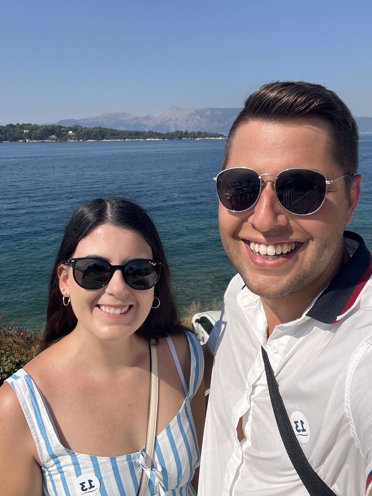 Kate and Zachary on the waterfront during their Mediterranean cruise