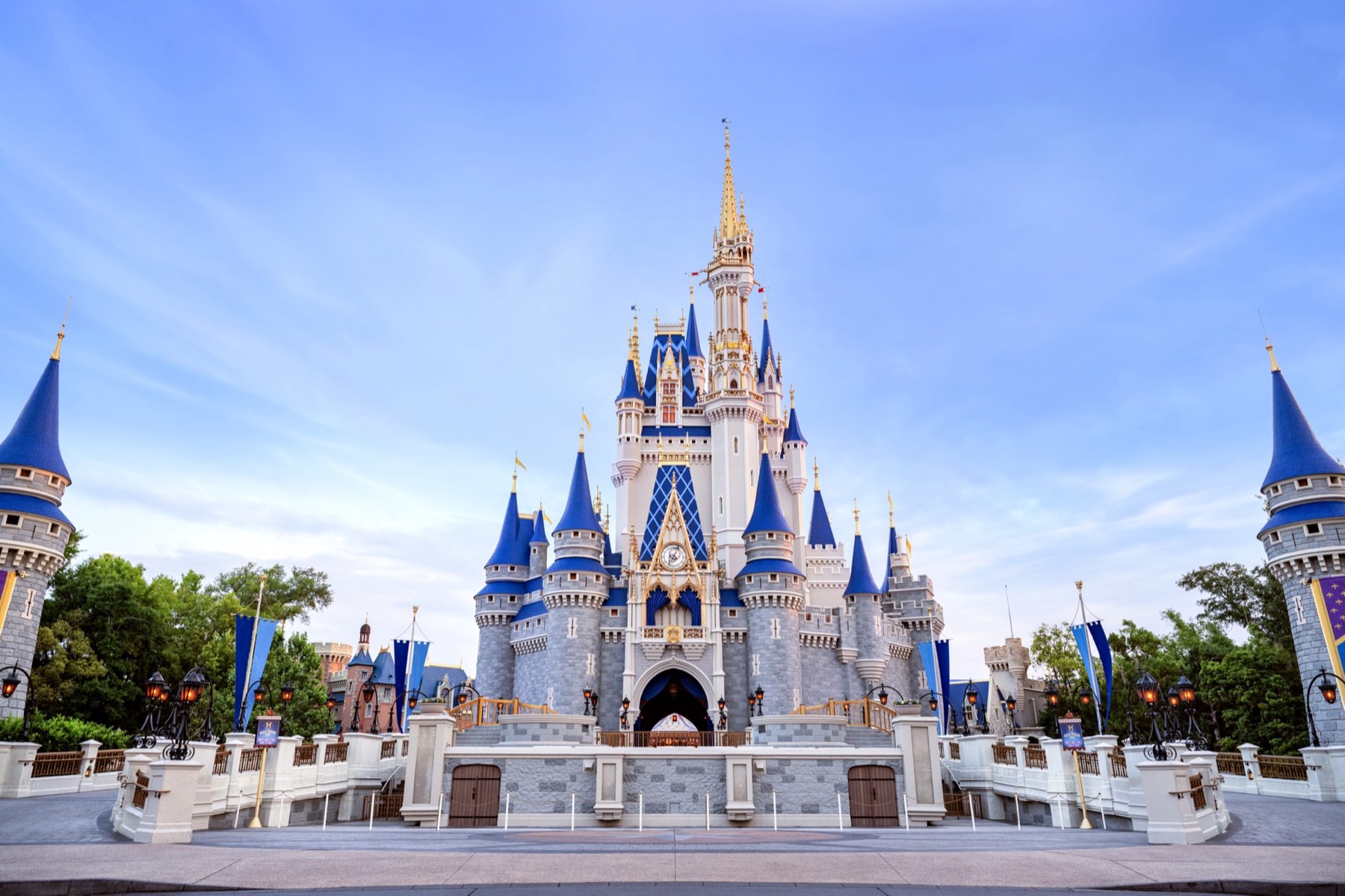 Cinderella Castle on a clear morning with nobody in front of it